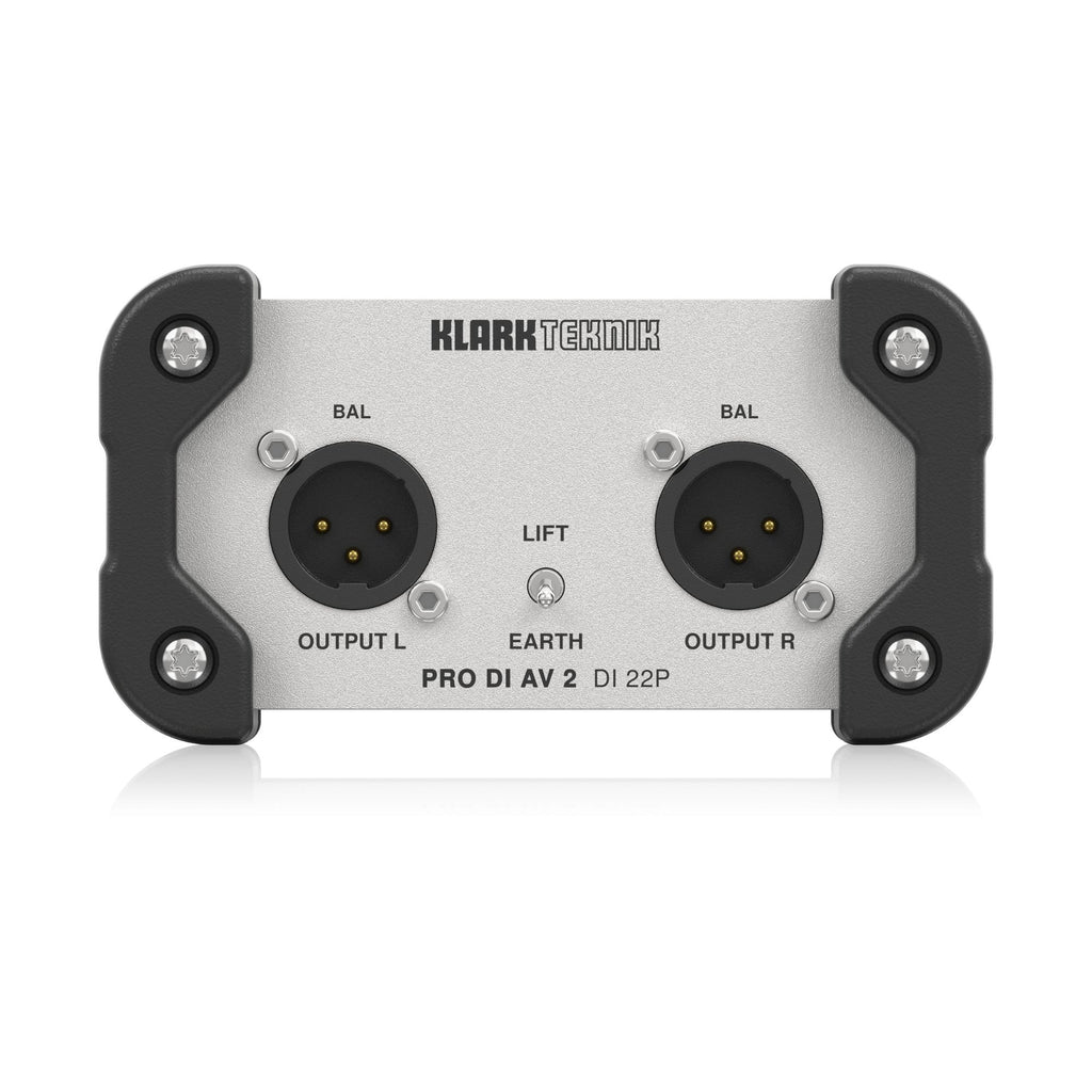 Behringer DI22P passive stereo DI box for live outboard use, featuring multiple input and output connections.