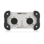 Behringer DI22P passive stereo DI box for live outboard use, featuring multiple input and output connections.