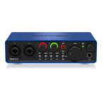 Behringer DICE 2U2 USB audio interface with dual microphone inputs and 192kHz recording capabilities, shown on a white background.