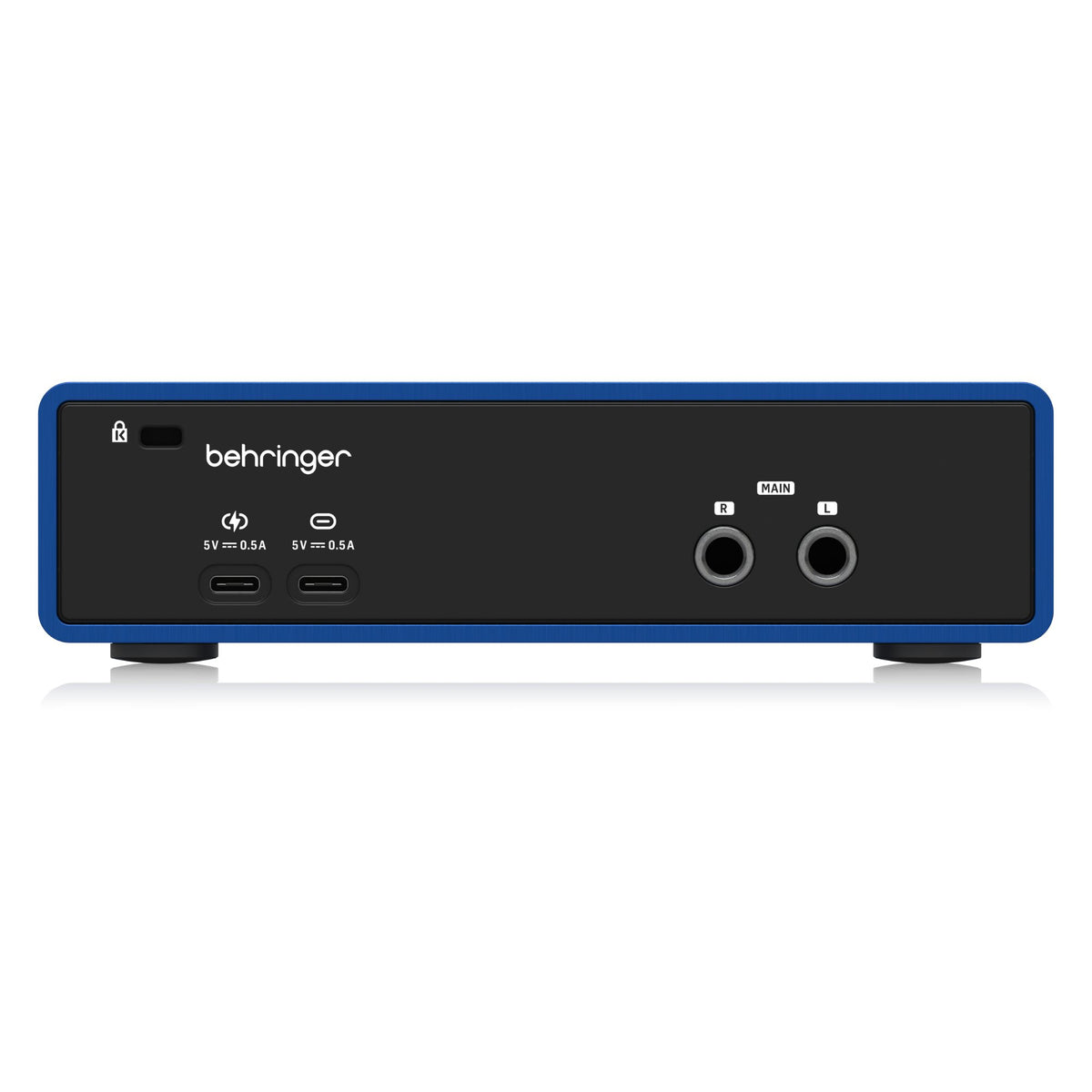 Behringer DICE 2U2 USB audio interface with 2 microphone inputs and 192kHz recording capability, shown on a white background.