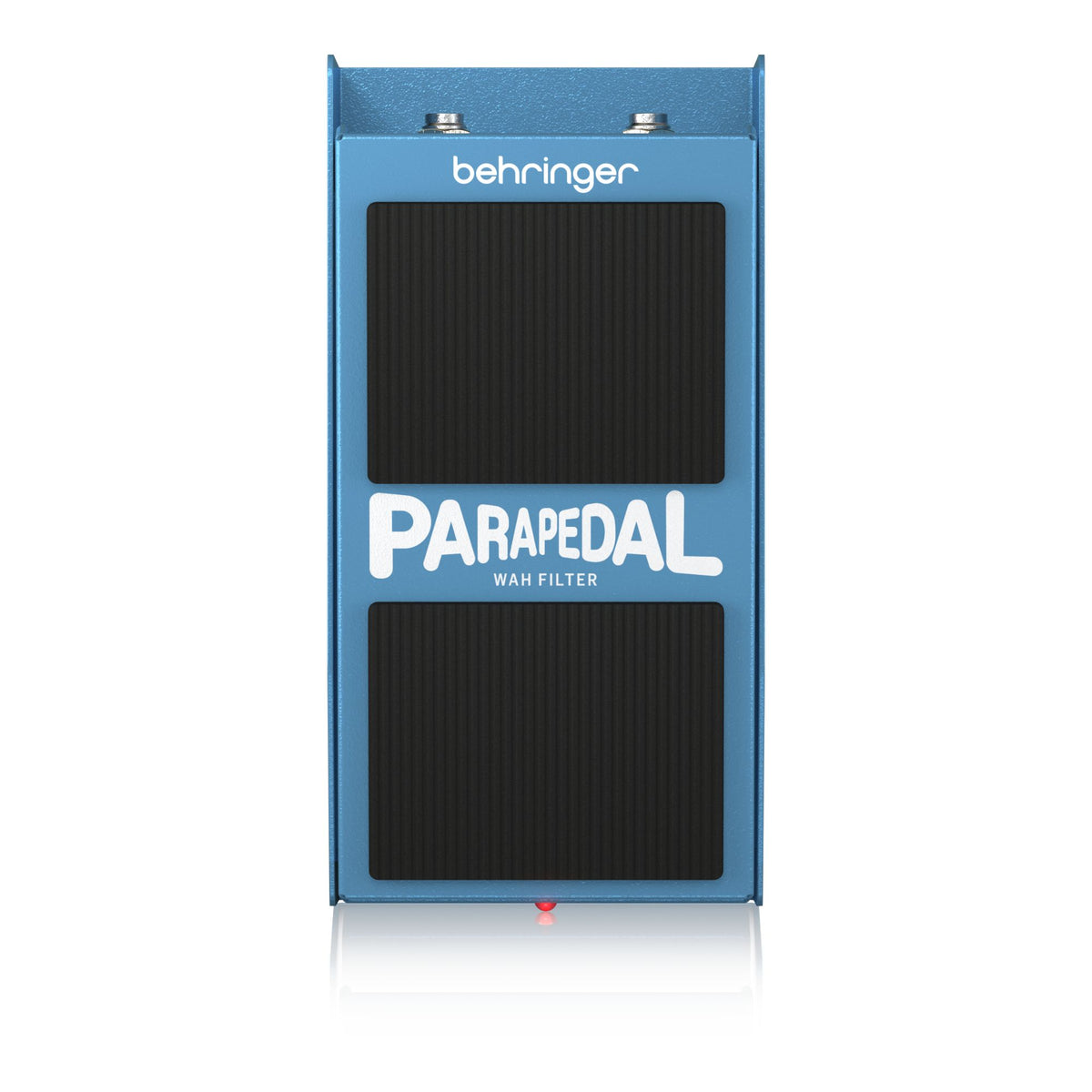 Behringer Parapedal wah filter effects pedal with control knob and input/output jacks, ideal for guitar effects.