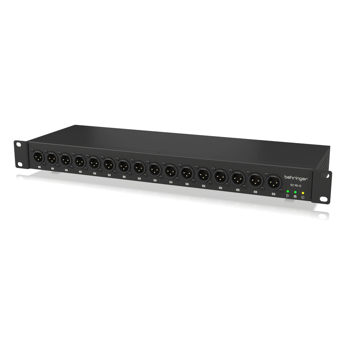 Behringer SC16-O StageConnect 16-output live outboard audio interface with multiple connection ports and controls.