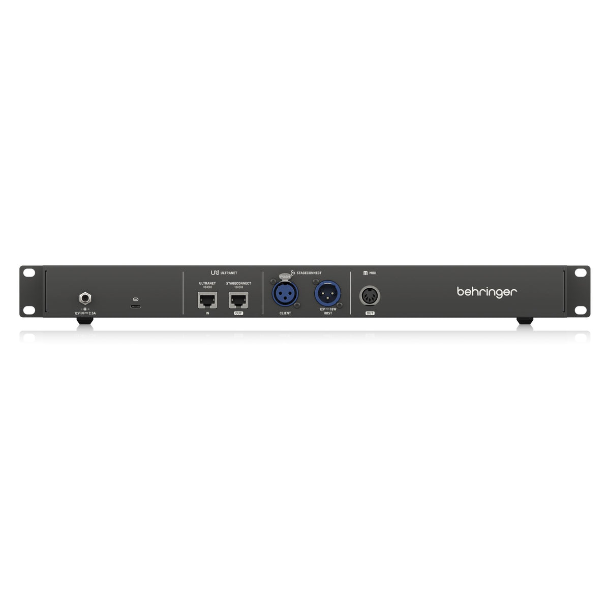 Behringer SC16-O StageConnect 16-output live outboard interface with multiple audio connection ports.