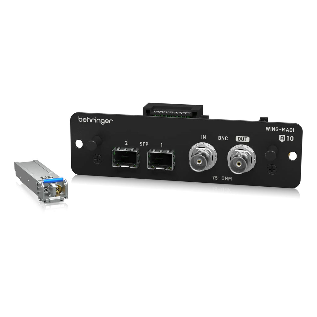 Behringer WING MADI Expansion Card for live outboard audio processing equipment, showing the compact expansion module.