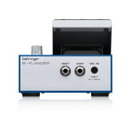 Behringer B-Flanger analog effects pedal for guitar with control knobs and input/output jacks on a pedalboard.