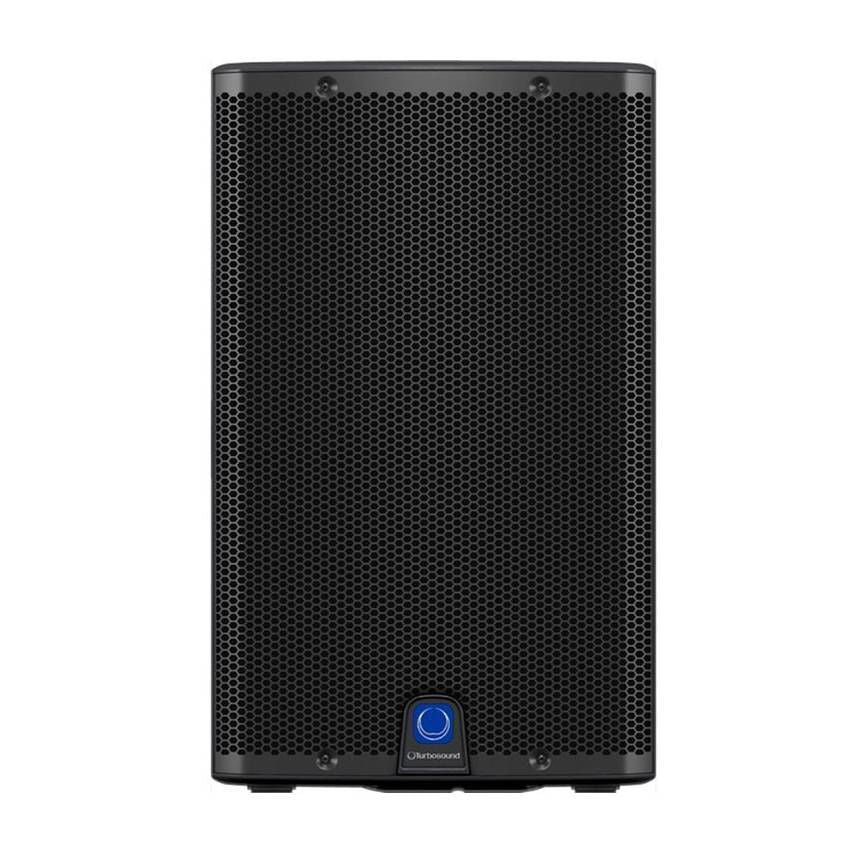 Turbosound iQ12 12-inch powered PA speaker with built-in amplifier and professional audio output, ideal for live sound reinforcement.