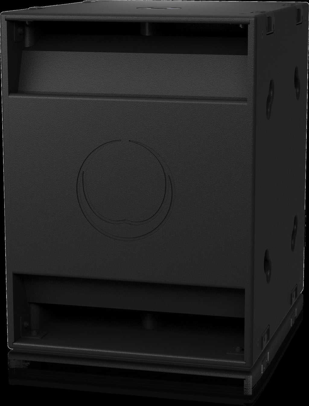 Turbosound NUQ118B passive subwoofer showcasing its sleek design and robust build for powerful sound performance.
