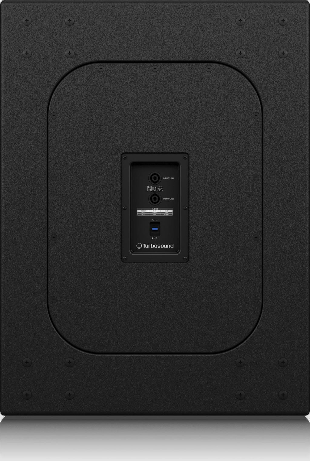 Turbosound NUQ PRO NUQ118B passive subwoofer with a robust design and front-firing driver, ideal for live sound applications.