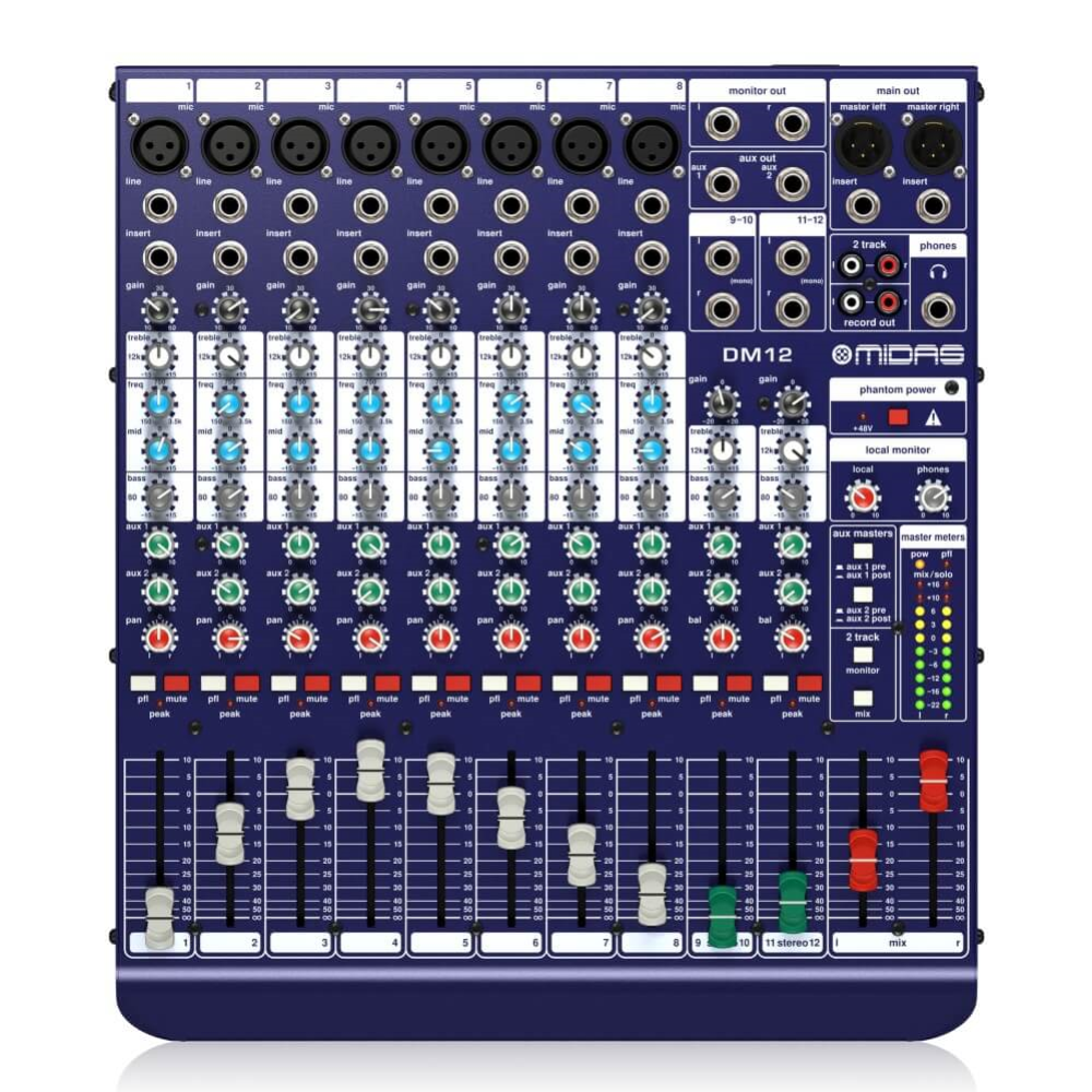 Midas DM12 12-In Analog Live and Studio Mixer with Midas Preamps