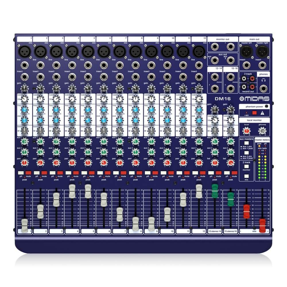 Midas DM16 16-In Analog Live and Studio Mixer with Midas Preamps