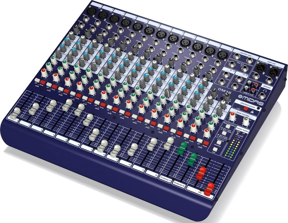 Midas DM16 16-In Analog Live and Studio Mixer with Midas Preamps