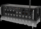 Midas MR12 12-input digital rack mixer with iPad and Android tablet control, featuring multiple input channels and control knobs.
