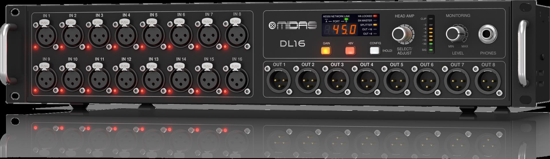 Midas DL16 Digital Stagebox 16 Inputs / 8 Outputs