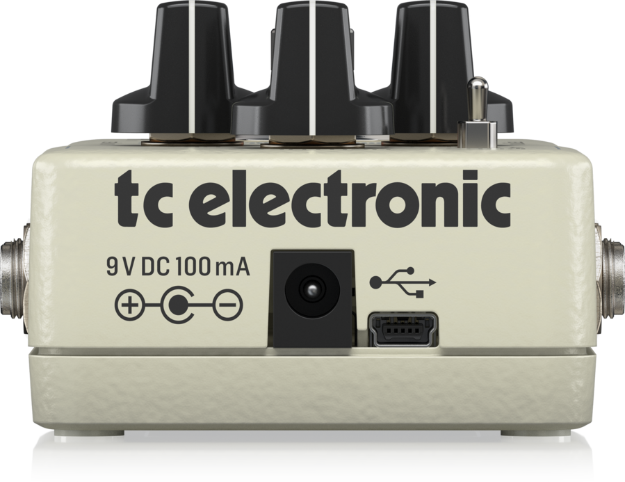 TC Electronic Mimiq Doubler guitar effects pedal with true bypass, showing the compact pedal with knobs and input/output jacks.