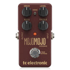 TC Electronic MojoMojo overdrive effects pedal with guitar input and control knobs, compact electric guitar effects pedal.