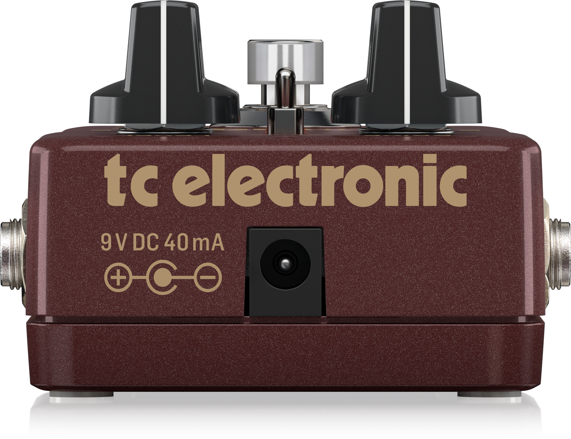 TC Electronic MojoMojo overdrive effects pedal with control knobs and input/output jacks, designed for guitar effects.