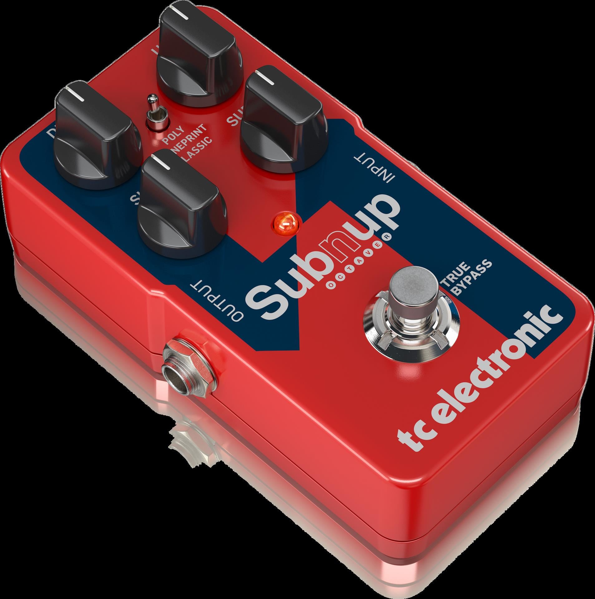 TC Electronic Sub 'N' Up polyphonic octave guitar effects pedal with tonePrint, showing control knobs and input/output jacks.