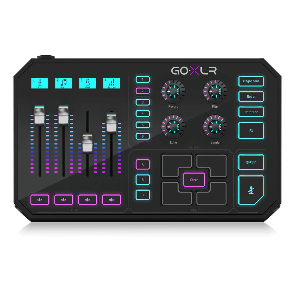 TC Helicon Go XLR Online Broadcaster Platform with 4-Channel Mixer, Faders, and Vocal Effects