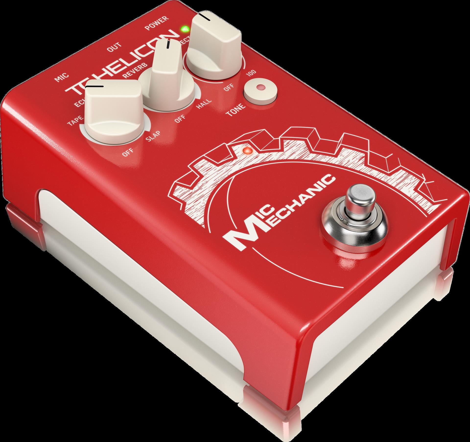 TC Electronic Mic-Mechanic 2 vocal effects pedal with controls and input/output jacks for guitar and vocal processing.