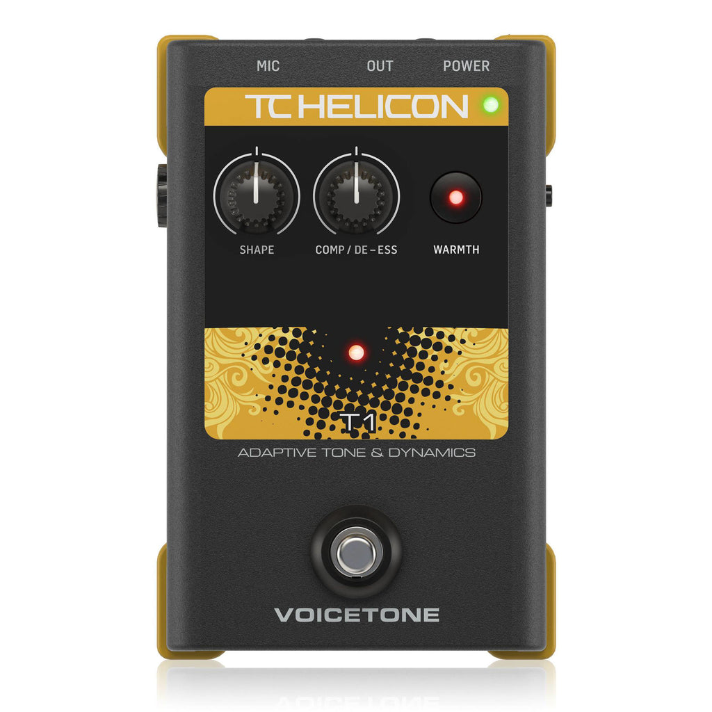TC Helicon Voicetone T1 Adaptive Tone & Dynamics Vocal Effects Guitar Pedal