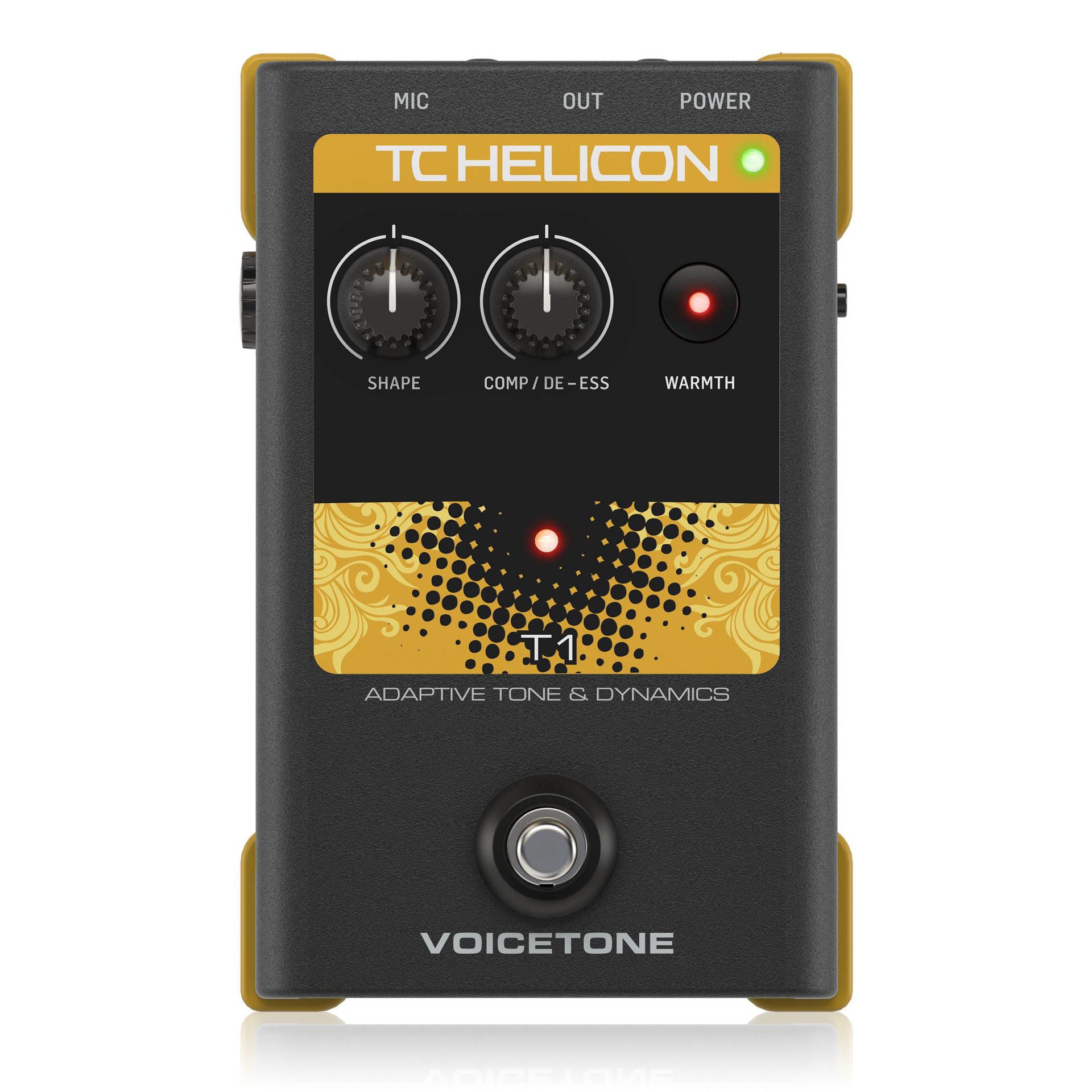 TC Helicon Voicetone T1 Adaptive Tone & Dynamics Vocal Effects Guitar Pedal