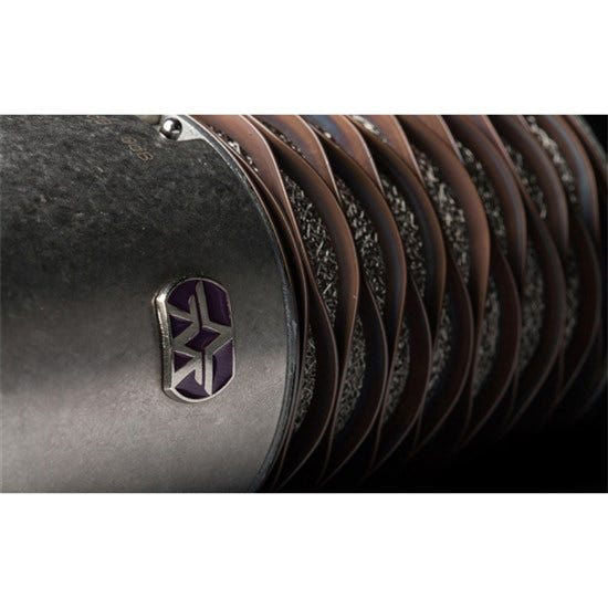 Aston Microphones Origin cardioid condenser studio microphone with black body and silver grille, positioned on a microphone stand.