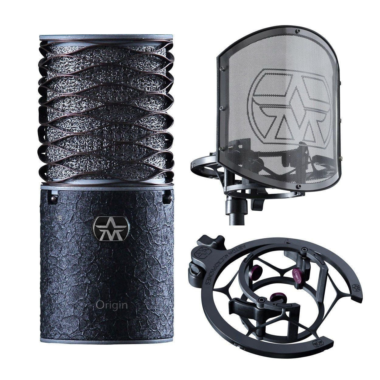 Aston Microphones Origin Black Limited Edition Cardioid Condenser Microphone Bundle