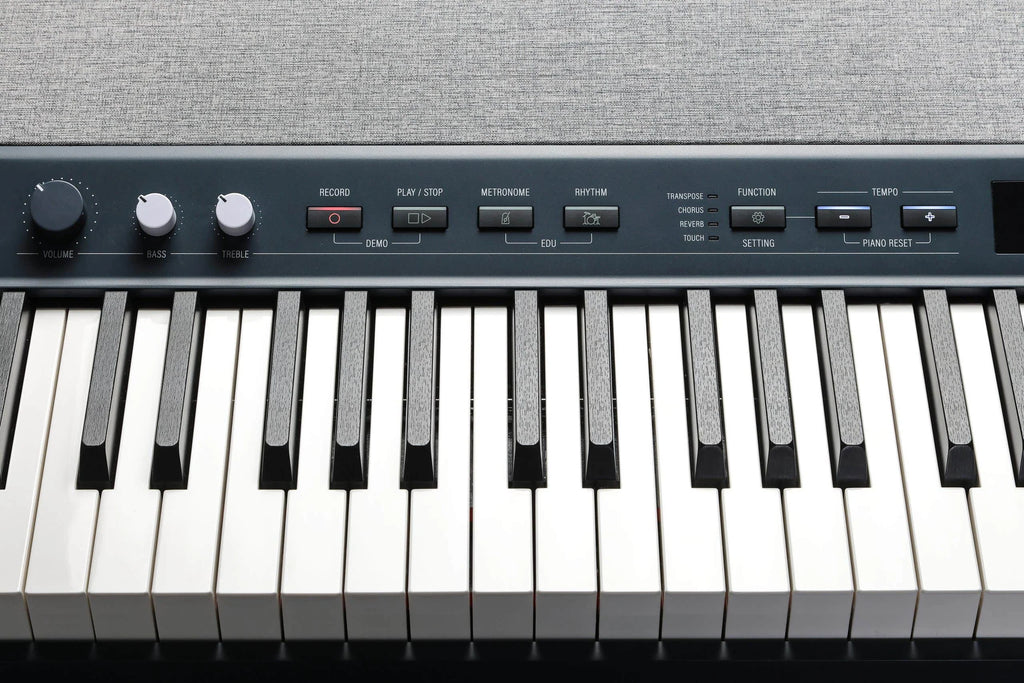 Kurzweil KA P1 LB portable digital piano with black finish, compact design, and full-size keys for versatile musical practice and performance