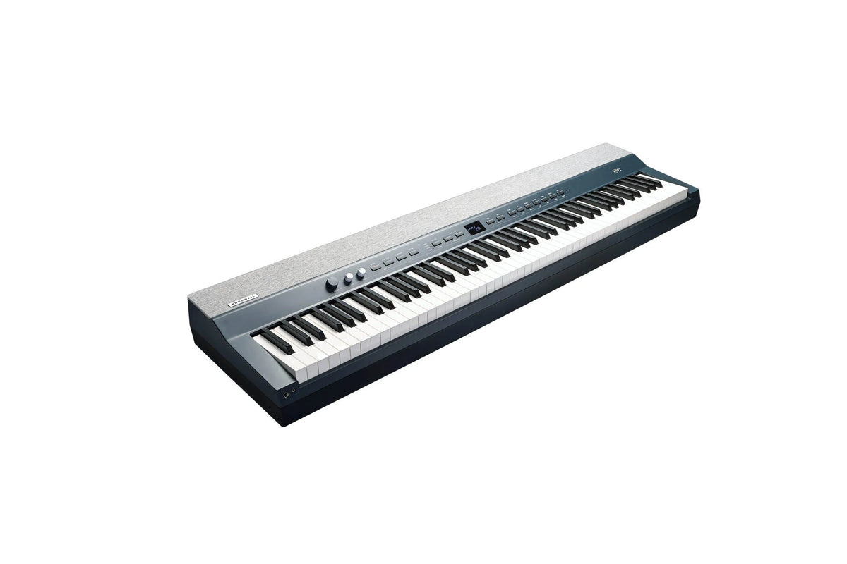 Kurzweil KA P1 LB portable digital piano with black finish, compact design, and control panel visible in the image.