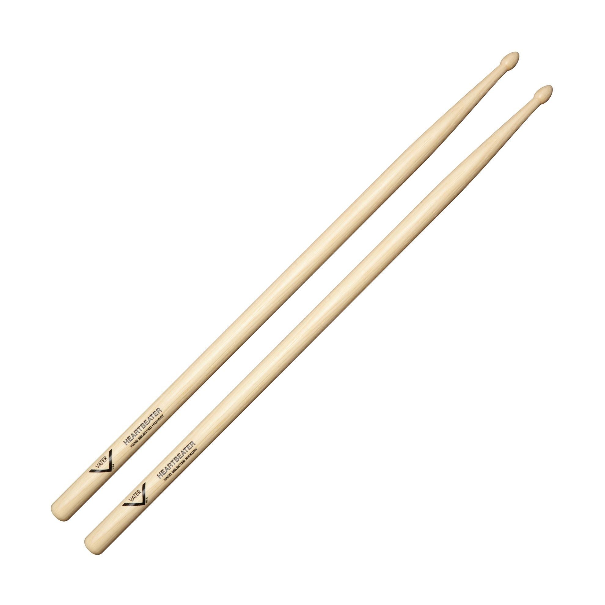 Vater VHHBW American Hickory Heartbeater Drumsticks - Wood Tip