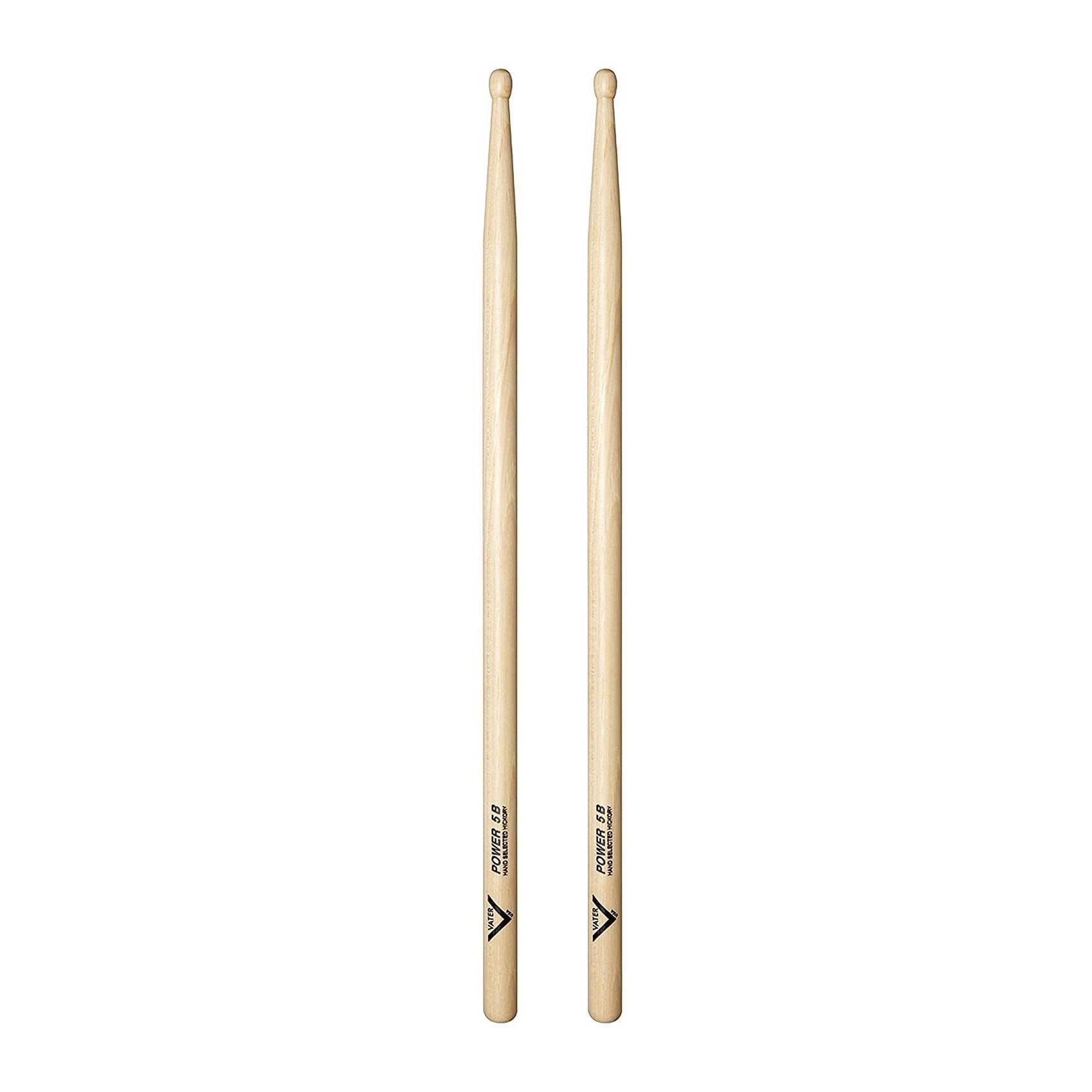 Vater VHP5BW American Hickory Power 5B Wood Tip Drumsticks