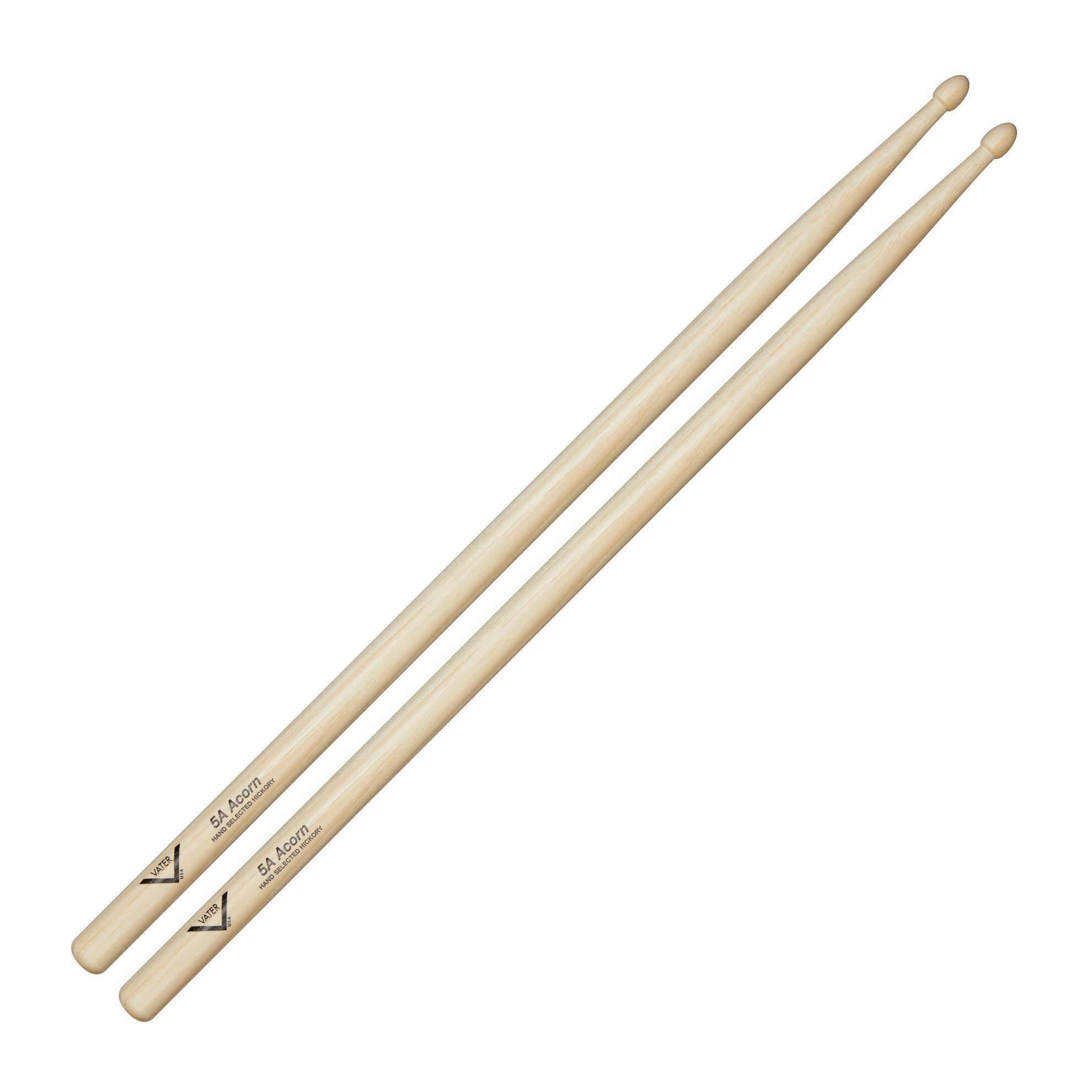 Vater VH5AAW American Hickory 5A Acorn Drumsticks - Wood Tip