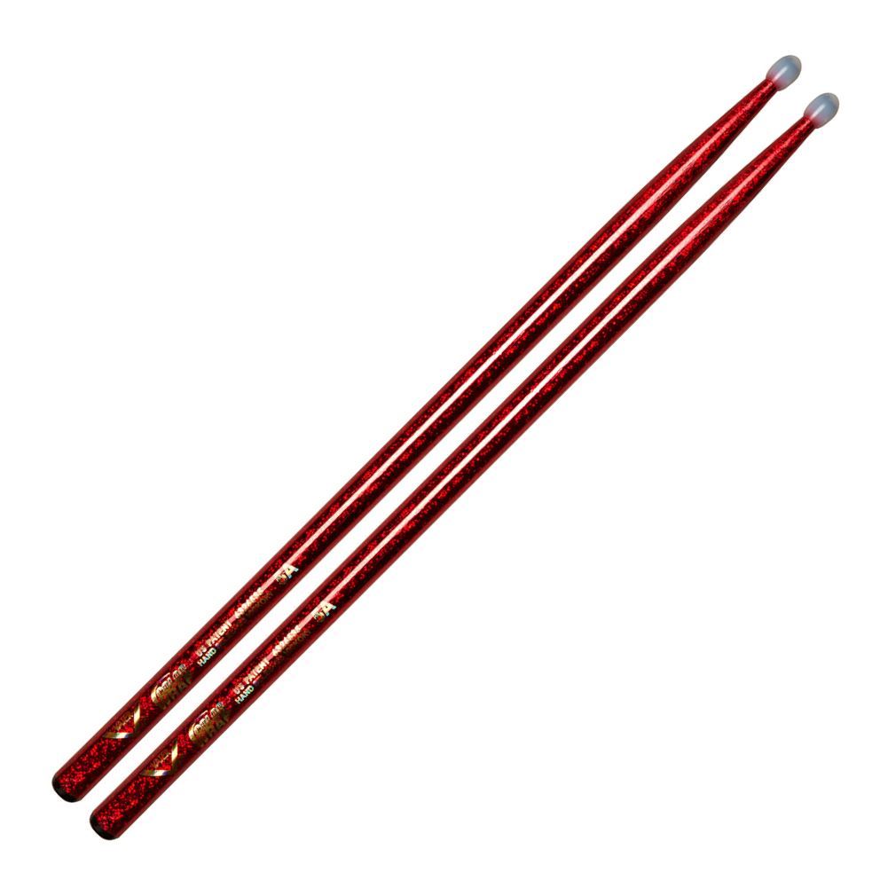 Vater VCR5AN Colour Wrap Red Sparkle Los Angeles 5A Drumsticks - Nylon Tip