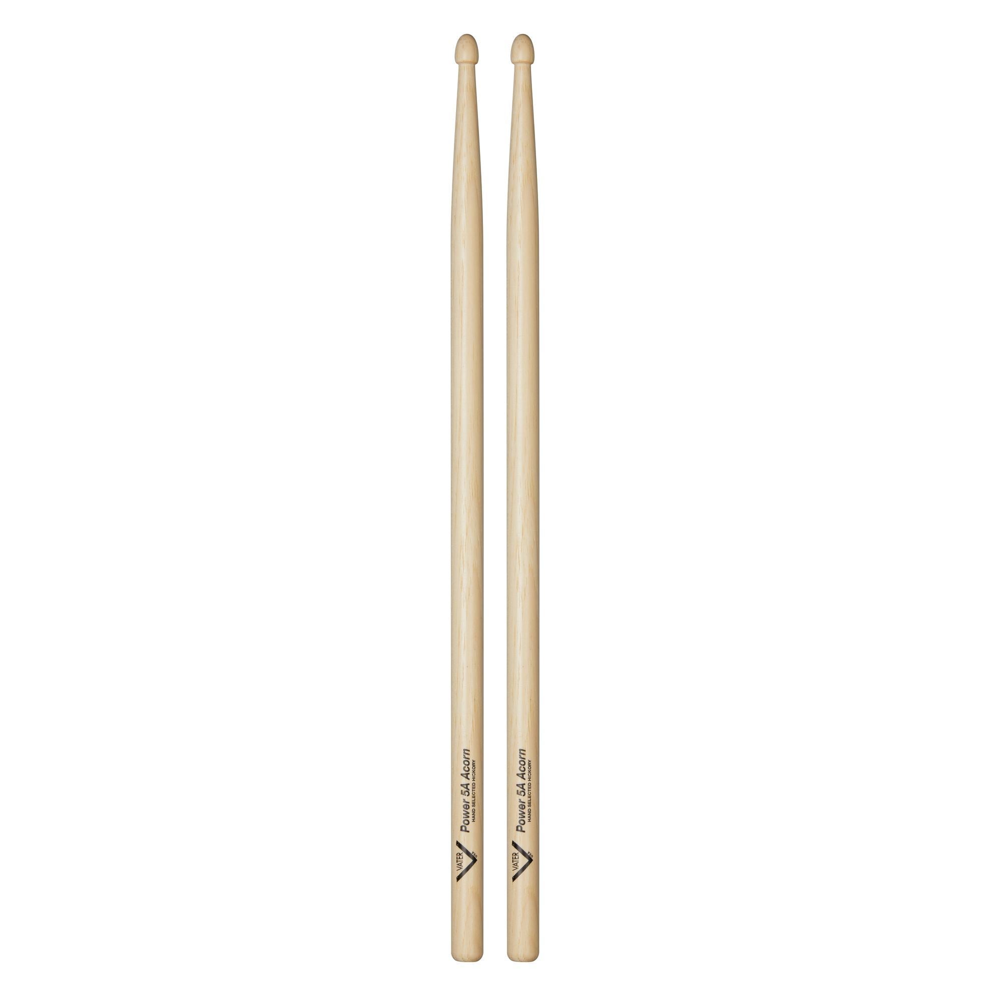 Vater VHP5AAW American Hickory Power 5A Acorn Wood Tip Drumsticks
