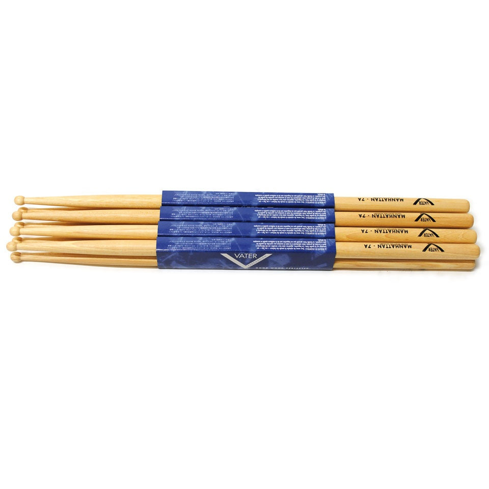 Vater 7A Wood Tip Manhattan Drumsticks (4pk)