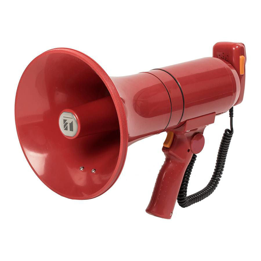 TOA ER-3215S-AS 15W handgrip megaphone with siren, portable PA accessory with ergonomic handle and loudspeaker for announcements
