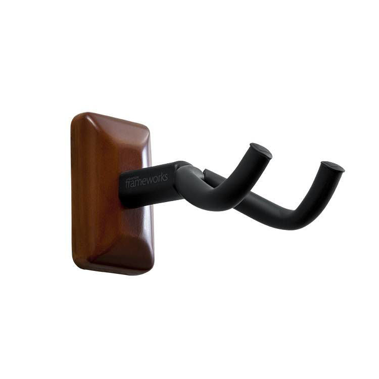 Gator Frameworks Wall Mounted Guitar Hanger with Mahogany Mounting Plate