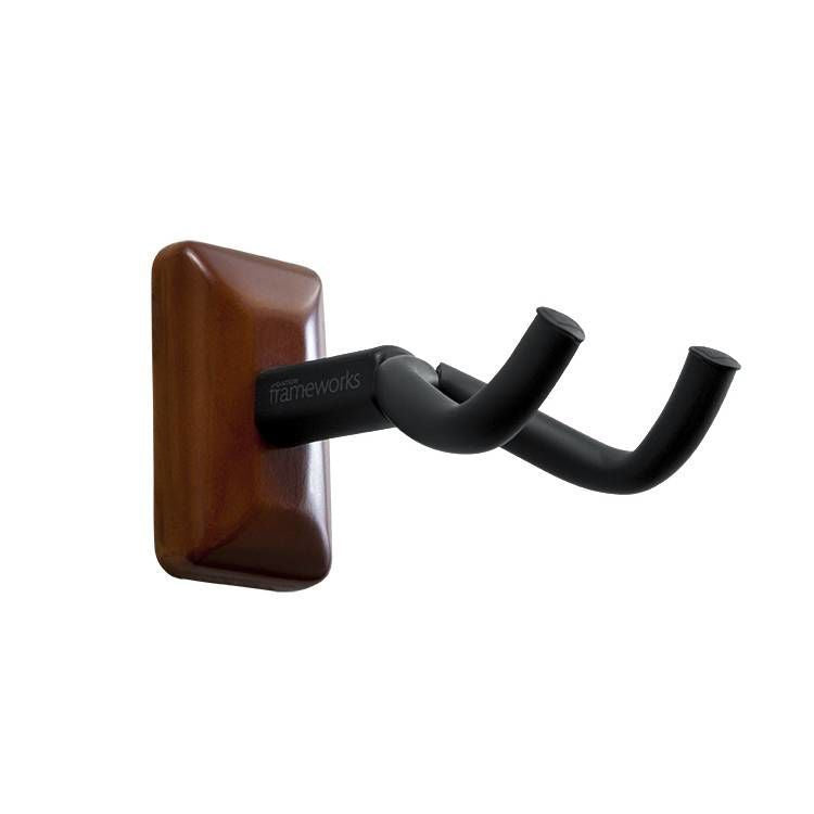 Gator Frameworks Wall Mounted Guitar Hanger with Mahogany Mounting Plate