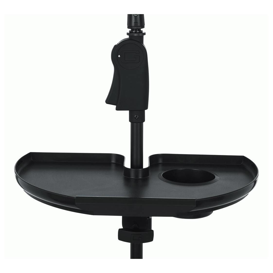Gator Frameworks Microphone Stand Accessory Tray with Drink Holder and Guitar Pick Tab