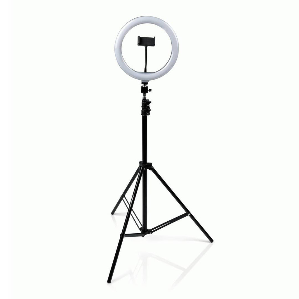 Gator 10-Inch LED Ring Light Stand with Phone Holder and Tripod Base