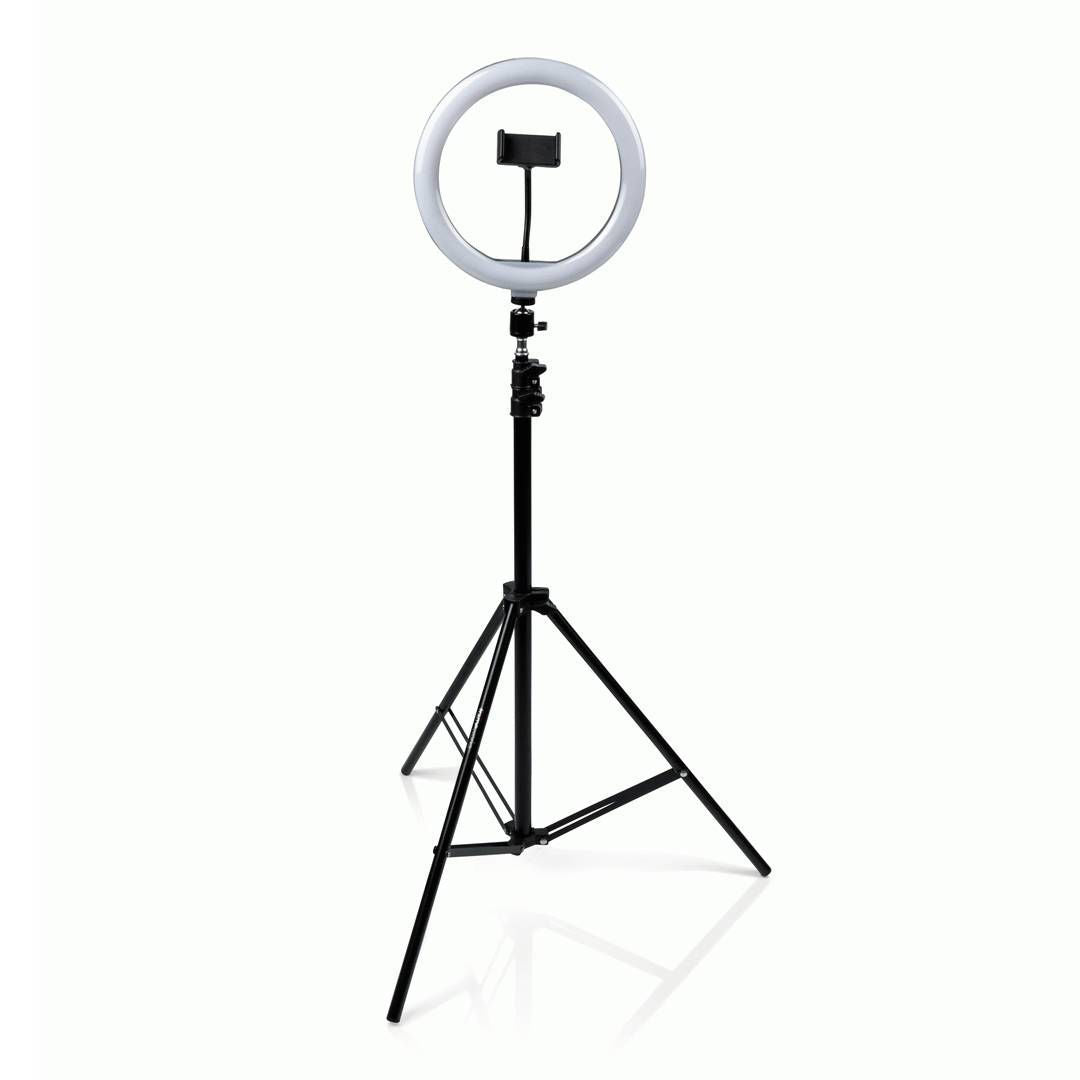 Gator 10-Inch LED Ring Light Stand with Phone Holder and Tripod Base