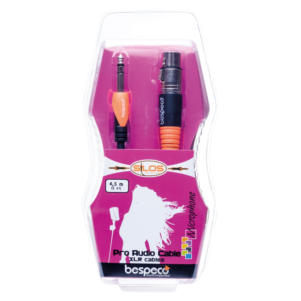 Bespeco SLSF450 TRS Jack - XLRF Mic Lead - 4.5m