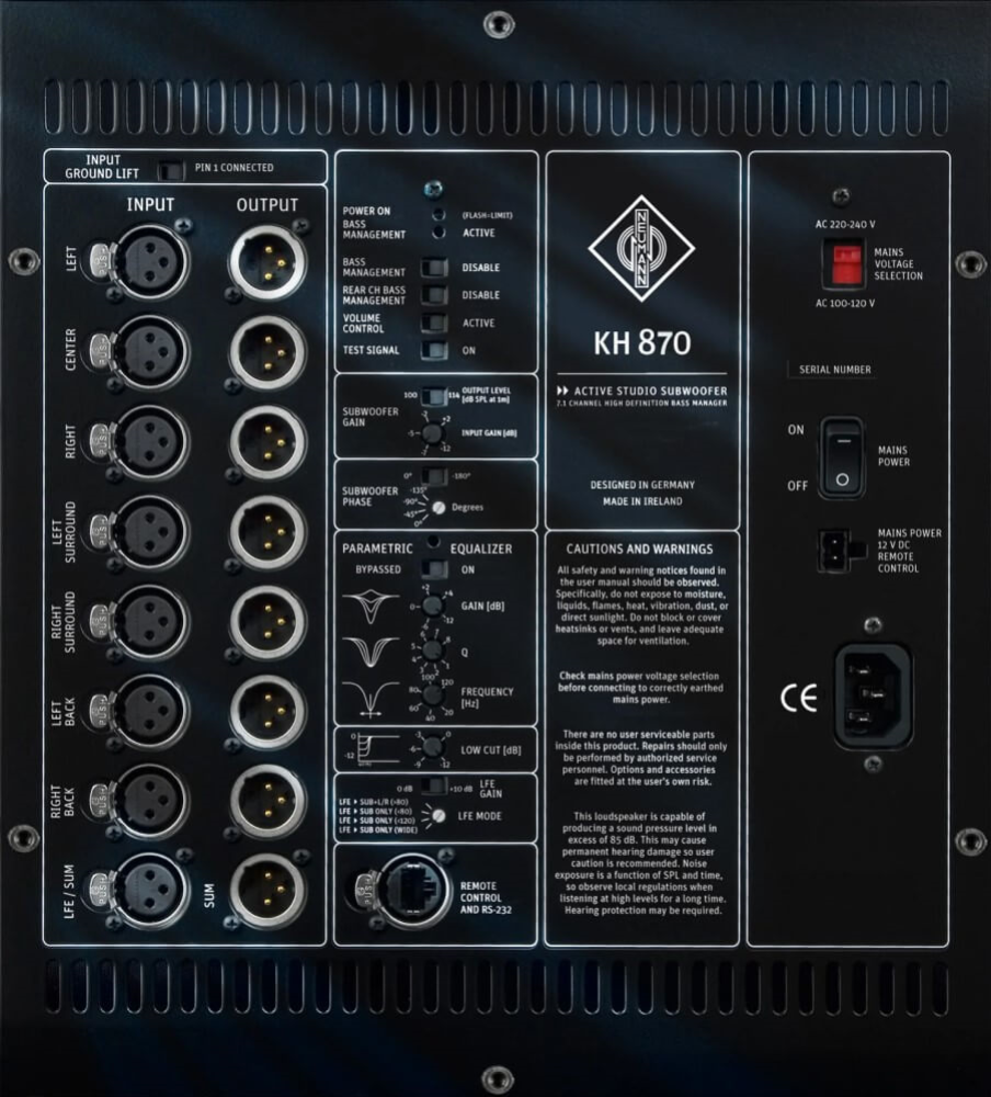 Neumann KH 870 G Active Studio Subwoofer with 7.1 High Definition Bass Management