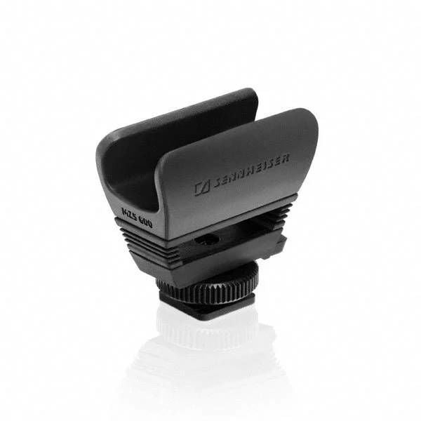 Sennheiser MKE600 wired condenser shotgun microphone for professional audio and video recording, mounted on a camera or stand