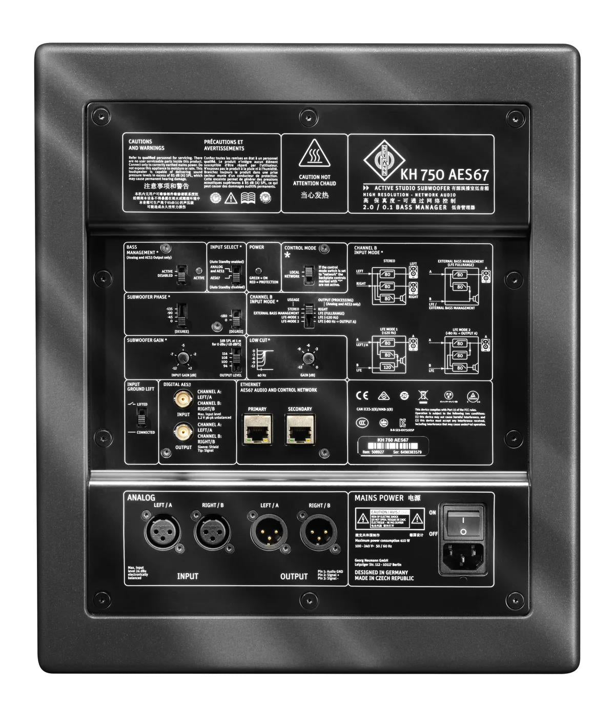 Neumann KH750 DSP 10 inch Powered Studio Subwoofer with AES 67