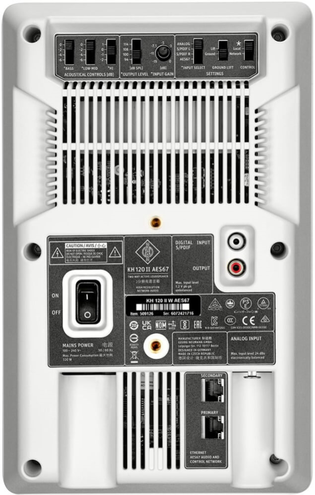 Neumann KH120-II 5.25 inch Studio Monitor Speaker with DSP White AES67 - Single