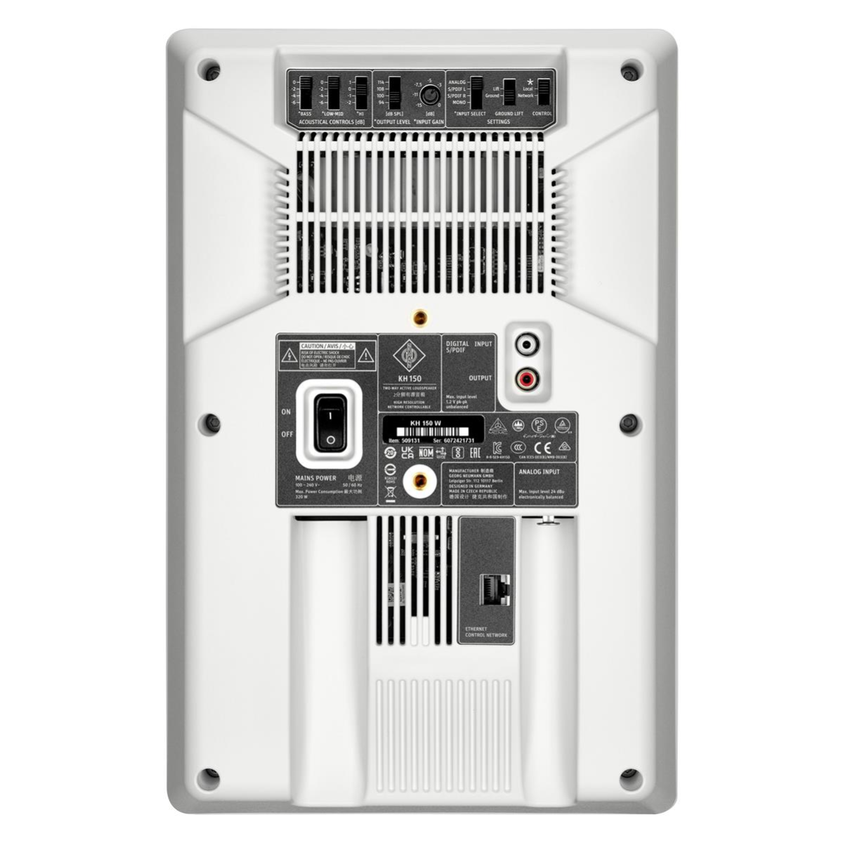 Neumann KH150 W 6.5 inch 2 Way Studio Monitor Speaker with DSP - White - Single