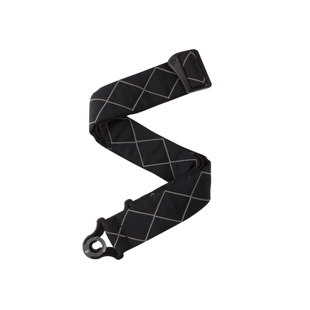 D'Addario Auto Lock Padded Guitar Strap - Black Diamond
