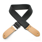 Black DSL Straps Weaving Series cotton guitar strap with 2-inch width, featuring intricate weaving design and adjustable length.