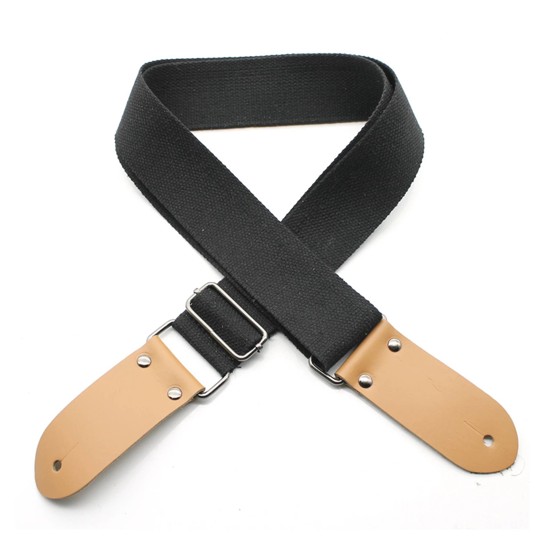 Black DSL Straps Weaving Series cotton guitar strap with 2-inch width, featuring intricate weaving design and adjustable length.